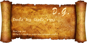 Deáky György névjegykártya